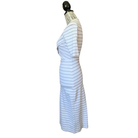 Rosetta Getty Cross Panel Striped Cutout Midi Dress White, Black Size XS - Picture 5 of 12
